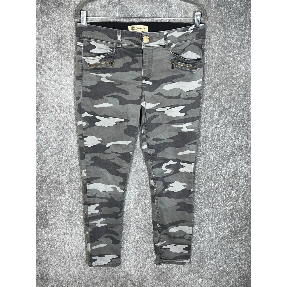 Democracy Ab Technology Camouflage Skinny Jeans Womens Size 10 Gray Camo Stretch